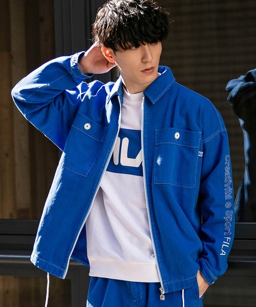 FILA（フィラ）の「FILA(フィラ)フルジップCPOジャケット（ブルゾン・メンズ・ベージュ/ピンク/ネイビー/ブルー・S/L/M）」の9枚目の写真