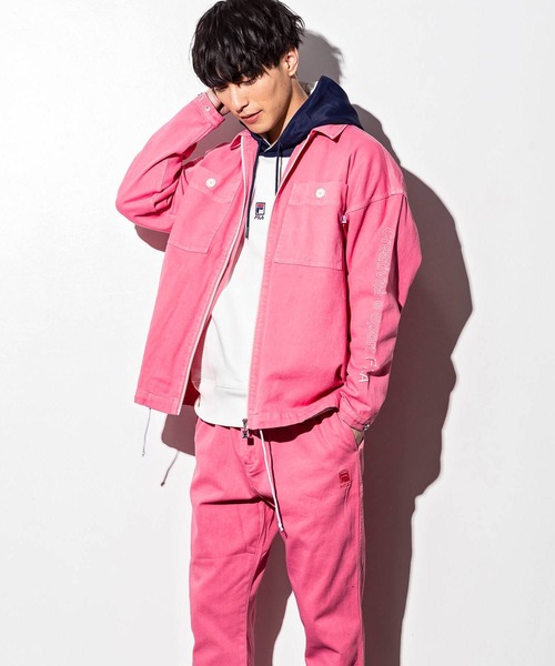 FILA（フィラ）の「FILA(フィラ)フルジップCPOジャケット（ブルゾン・メンズ・ベージュ/ピンク/ネイビー/ブルー・S/L/M）」の7枚目の写真