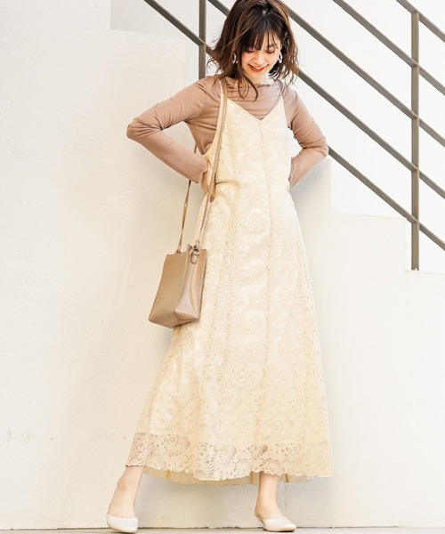 natural couture（ナチュラルクチュール）の「【WEB限定】レースアップキャミワンピ×メローTシャツセット（ワンピース・レディース・アイボリー/ミント/その他1/サックスブルー/ピンク・FREE）」の7枚目の写真