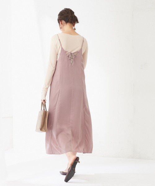 natural couture（ナチュラルクチュール）の「【WEB限定】レースアップキャミワンピ×メローTシャツセット（ワンピース・レディース・アイボリー/ミント/その他1/サックスブルー/ピンク・FREE）」の21枚目の写真