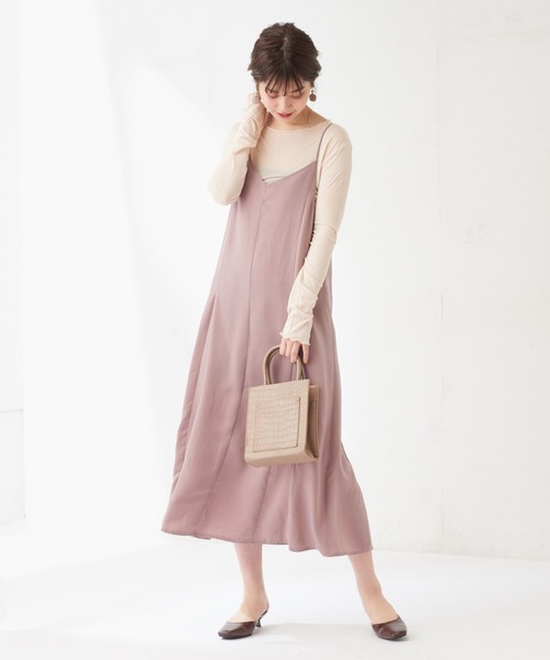 natural couture（ナチュラルクチュール）の「【WEB限定】レースアップキャミワンピ×メローTシャツセット（ワンピース・レディース・アイボリー/ミント/その他1/サックスブルー/ピンク・FREE）」の20枚目の写真