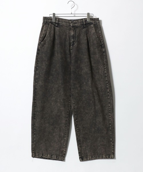 Salong hameu（サロン ハミュー）の「バギーシルエットワイドデニムパンツ メンズ レディース ユニセックス/タックパンツ/ジーンズ（デニムパンツ・メンズ・ブルー系その他/ライトインディゴブルー/ブルー系その他3/ワンウォッシュ/ブルー系その他4/ライトブルー/インディゴブルー/ブルー系その他2/ブラック/ブラック系その他2/ブラック系その他/チャコールグレー/ダークインディゴブルー/ホワイト系その他/アイボリー/ブルー系その他6/ケミカルウォッシュ/ブルー系その他5/ダークグリーン/ブラック系その他3/ブラック系その他4/グリーン系その他/ブラック系その他5・LARGE/MEDIUM/SMALL）」の9枚目の写真