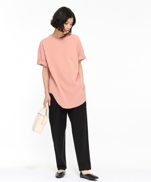 LAKOLE（ラコレ）の「オープンエンドラウンドヘムチュニック / LAKOLE（Tシャツ/カットソー・レディース・シャーベット/チャコール/サンドグレー/オフホワイト/ブラウン・SMALL/MEDIUM）」の12枚目の写真