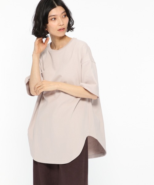 LAKOLE（ラコレ）の「オープンエンドラウンドヘムチュニック / LAKOLE（Tシャツ/カットソー・レディース・シャーベット/チャコール/サンドグレー/オフホワイト/ブラウン・SMALL/MEDIUM）」の14枚目の写真