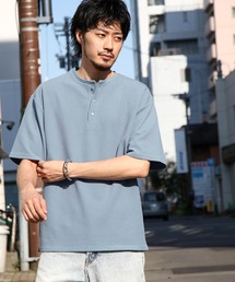 【ZIP FIVE】ハリ感ドライワッフル サーマル半端袖Tシャツ【ビッグシルエット】【吸水速乾素材】【クルー/ヘンリーネック】