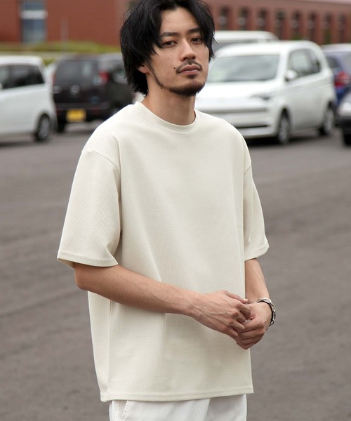 ZIP FIVE(ジップファイブ)の「【ZIP FIVE】ハリ感ドライワッフル サーマル半端袖Tシャツ【ビッグシルエット】【吸水速乾素材】【クルー/ヘンリーネック】(Tシャツ/カットソー・メンズ・ホワイト/ブラック/ベージュ/ネイビー/ブラウン/グレー/オリーブ/サックスブルー/グリーン/オートミール/ベージュ系その他/ホワイト系/ブラック系/グレー系/ブラウン系/ベージュ系/オリーブ系/グリーン系/ネイビー系/サックスブルー系・MEDIUM/LARGE/X-LARGE/SMALL)」の10枚目の写真