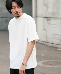 ZIP FIVE（ジップファイブ）の「【ZIP FIVE】ハリ感ドライワッフル　サーマル半端袖Tシャツ【ビッグシルエット】【吸水速乾素材】【クルー/ヘンリーネック】（Tシャツ/カットソー・レディース）」