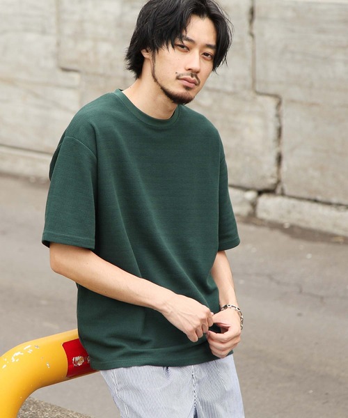 ZIP FIVE(ジップファイブ)の「【ZIP FIVE】ハリ感ドライワッフル サーマル半端袖Tシャツ【ビッグシルエット】【吸水速乾素材】【クルー/ヘンリーネック】(Tシャツ/カットソー・メンズ・ホワイト/ブラック/ベージュ/ネイビー/ブラウン/グレー/オリーブ/サックスブルー/グリーン/オートミール/ベージュ系その他/ホワイト系/ブラック系/グレー系/ブラウン系/ベージュ系/オリーブ系/グリーン系/ネイビー系/サックスブルー系・MEDIUM/LARGE/X-LARGE/SMALL)」の14枚目の写真