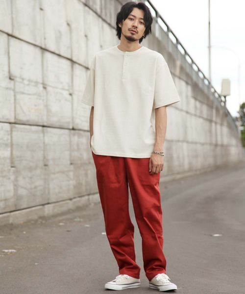 ZIP FIVE(ジップファイブ)の「【ZIP FIVE】ハリ感ドライワッフル サーマル半端袖Tシャツ【ビッグシルエット】【吸水速乾素材】【クルー/ヘンリーネック】(Tシャツ/カットソー・メンズ・ホワイト/ブラック/ベージュ/ネイビー/ブラウン/グレー/オリーブ/サックスブルー/グリーン/オートミール/ベージュ系その他/ホワイト系/ブラック系/グレー系/ブラウン系/ベージュ系/オリーブ系/グリーン系/ネイビー系/サックスブルー系・MEDIUM/LARGE/X-LARGE/SMALL)」の21枚目の写真