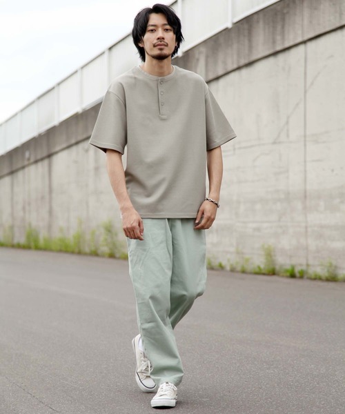 ZIP FIVE(ジップファイブ)の「【ZIP FIVE】ハリ感ドライワッフル サーマル半端袖Tシャツ【ビッグシルエット】【吸水速乾素材】【クルー/ヘンリーネック】(Tシャツ/カットソー・メンズ・ホワイト/ブラック/ベージュ/ネイビー/ブラウン/グレー/オリーブ/サックスブルー/グリーン/オートミール/ベージュ系その他/ホワイト系/ブラック系/グレー系/ブラウン系/ベージュ系/オリーブ系/グリーン系/ネイビー系/サックスブルー系・MEDIUM/LARGE/X-LARGE/SMALL)」の22枚目の写真