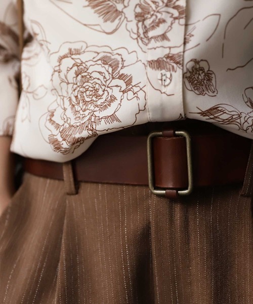 antiqua（アンティカ）の「ヴィンテージ風シンプル本革ベルト（ベルト・レディース・ブラック/ブラウン/キャメル・FREE）」の9枚目の写真