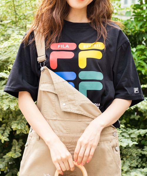 FILA(フィラ)の「∴WEGO/FILA レトロカラーロゴTシャツ(Tシャツ/カットソー・レディース・イエロー/ホワイト/ブラック・FREE)」の3枚目の写真