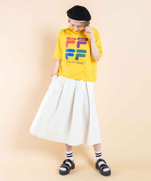 FILA(フィラ)の「∴WEGO/FILA レトロカラーロゴTシャツ(Tシャツ/カットソー・レディース・イエロー/ホワイト/ブラック・FREE)」の20枚目の写真