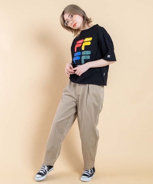 FILA(フィラ)の「∴WEGO/FILA レトロカラーロゴTシャツ(Tシャツ/カットソー・レディース・イエロー/ホワイト/ブラック・FREE)」の22枚目の写真