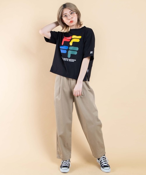 FILA(フィラ)の「∴WEGO/FILA レトロカラーロゴTシャツ(Tシャツ/カットソー・レディース・イエロー/ホワイト/ブラック・FREE)」の21枚目の写真
