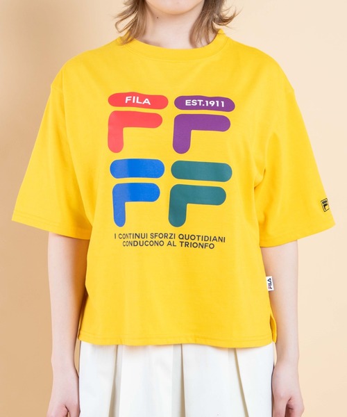 FILA(フィラ)の「∴WEGO/FILA レトロカラーロゴTシャツ(Tシャツ/カットソー・レディース・イエロー/ホワイト/ブラック・FREE)」の15枚目の写真