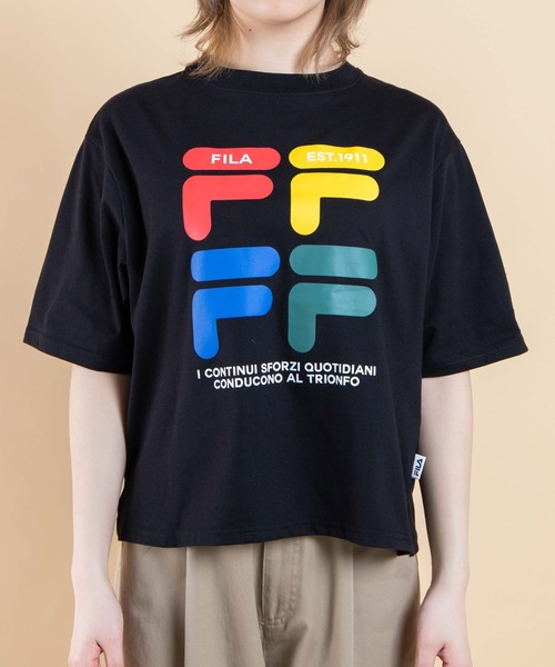 FILA(フィラ)の「∴WEGO/FILA レトロカラーロゴTシャツ(Tシャツ/カットソー・レディース・イエロー/ホワイト/ブラック・FREE)」の16枚目の写真