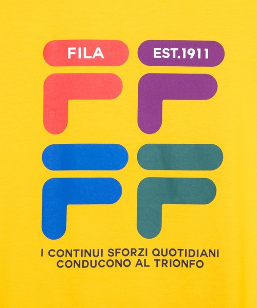 FILA(フィラ)の「∴WEGO/FILA レトロカラーロゴTシャツ(Tシャツ/カットソー・レディース・イエロー/ホワイト/ブラック・FREE)」の7枚目の写真