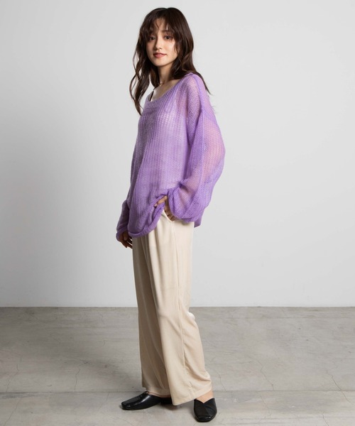 WEGO(ウィゴー)の「WEGO/ベロアコールワイドパンツ(スラックス・レディース・ブラック/パープル/ブラウン/アイボリー・FREE)」の6枚目の写真