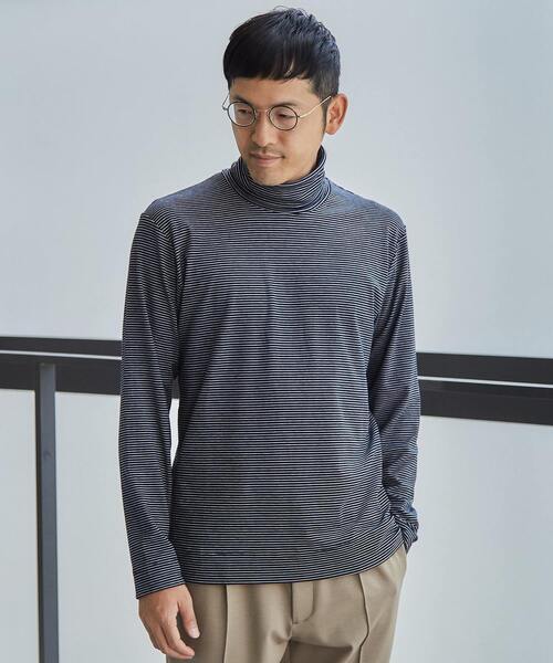 セール トップス ミジンボーダータートルネックｔシャツ Tシャツ カットソー Mens Mens Melrose メンズメルローズ のファッション