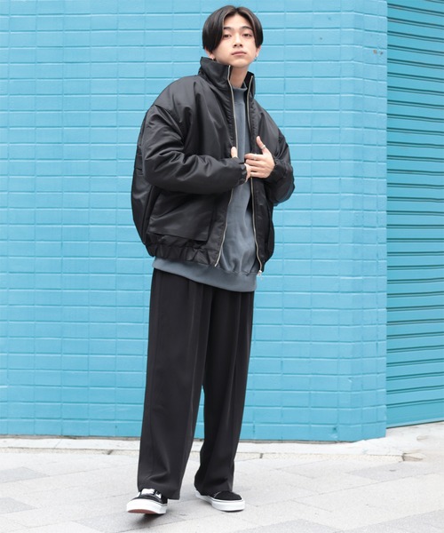 CREARE -LINO-（クレアーレリノ）の「ドロップショルダー オーバーサイズ 中綿 CPOブルゾン（ブルゾン・メンズ・ブラック/カーキ/グレイッシュブルー・FREE）」の9枚目の写真