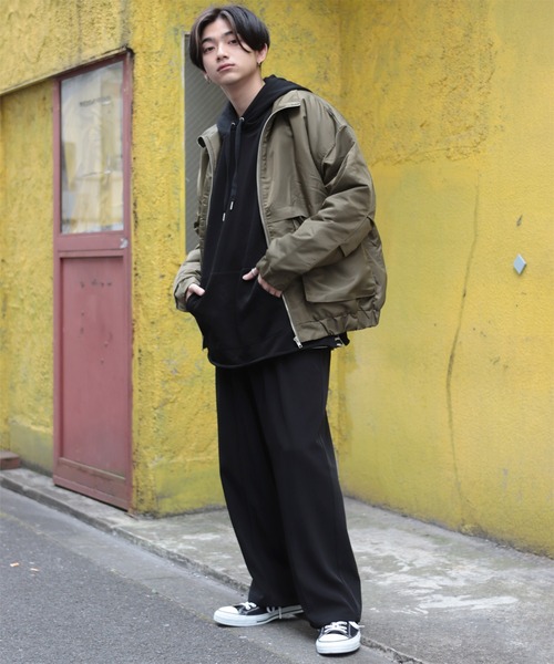 CREARE -LINO-（クレアーレリノ）の「ドロップショルダー オーバーサイズ 中綿 CPOブルゾン（ブルゾン・メンズ・ブラック/カーキ/グレイッシュブルー・FREE）」の16枚目の写真