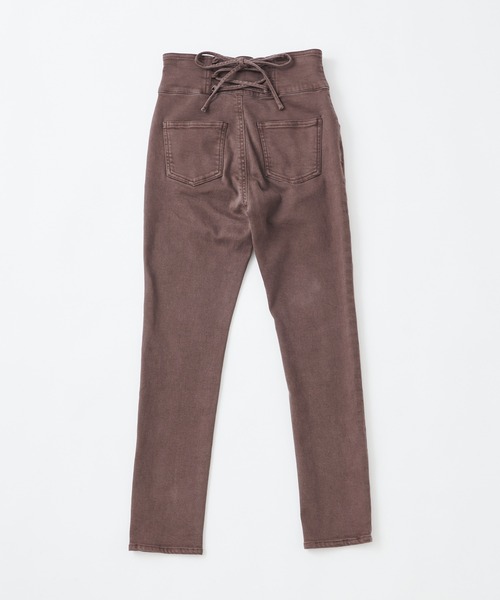 one after another NICE CLAUP（ワンアフターアナザーナイスクラップ）の「バックレースアップスキニーパンツ（その他パンツ・レディース・アイボリー/ブラック系その他/ブラウン・SMALL/MEDIUM）」の13枚目の写真