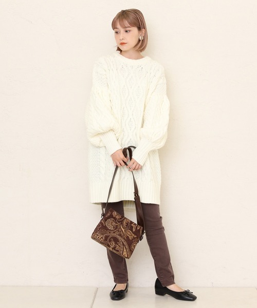 one after another NICE CLAUP（ワンアフターアナザーナイスクラップ）の「バックレースアップスキニーパンツ（その他パンツ・レディース・アイボリー/ブラック系その他/ブラウン・SMALL/MEDIUM）」の4枚目の写真