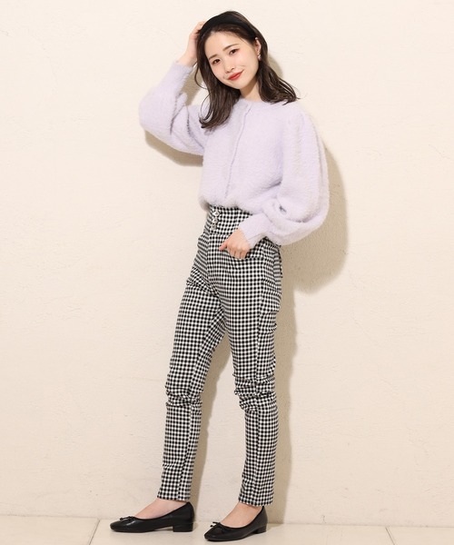 one after another NICE CLAUP（ワンアフターアナザーナイスクラップ）の「バックレースアップスキニーパンツ（その他パンツ・レディース・アイボリー/ブラック系その他/ブラウン・SMALL/MEDIUM）」の6枚目の写真