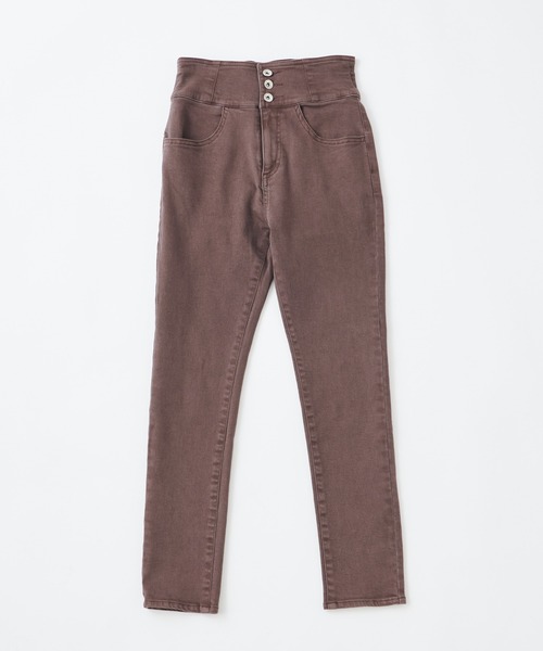 one after another NICE CLAUP（ワンアフターアナザーナイスクラップ）の「バックレースアップスキニーパンツ（その他パンツ・レディース・アイボリー/ブラック系その他/ブラウン・SMALL/MEDIUM）」の11枚目の写真