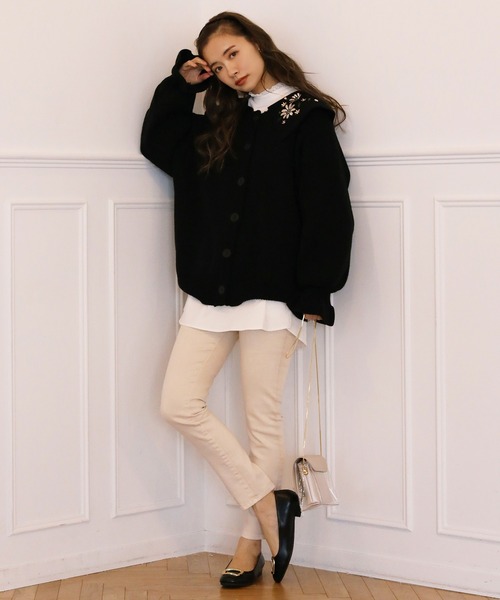 one after another NICE CLAUP（ワンアフターアナザーナイスクラップ）の「バックレースアップスキニーパンツ（その他パンツ・レディース・アイボリー/ブラック系その他/ブラウン・SMALL/MEDIUM）」の22枚目の写真