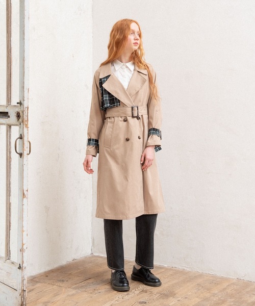 idem（イデム）の「zephyr trench coat/チェックプリーツ