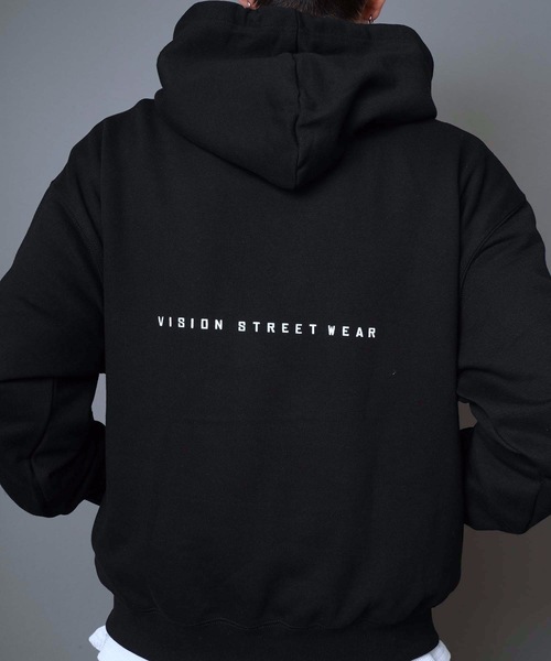 VISION STREET WEAR（ヴィジョンストリートウェア）の「【VISION STREET WEAR/ビジョンストリートウェア】恐竜プリント裏毛パーカー　人気デザインのパーカーアイテム　バックプリント　ドロップショルダー型/ビッグシルエット（パーカー・メンズ・ホワイト/ブラック/ブルー・MEDIUM/LARGE）」の22枚目の写真