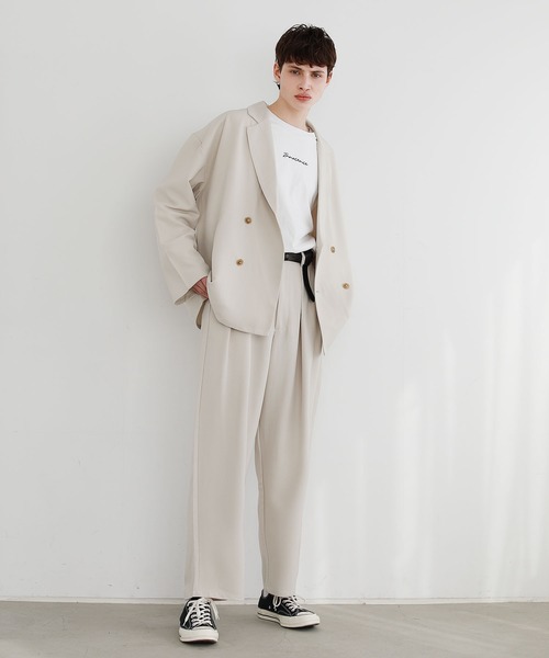 LILL ポリトロビッグシルエットルーズフィットダブルテーラードジャケット LILL（リル）の「ポリトロビッグシルエットルーズフィットダブル