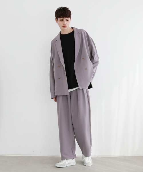 LILL ポリトロビッグシルエットルーズフィットダブルテーラードジャケット LILL（リル）の「ポリトロビッグシルエットルーズフィットダブル