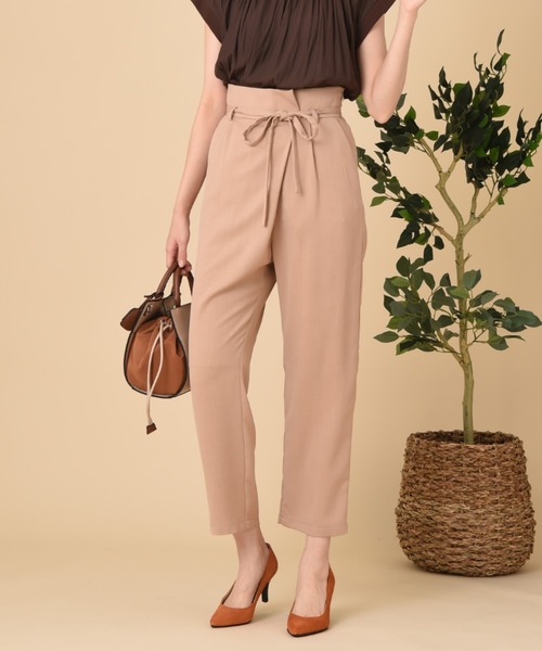 INTERPLANET（インタープラネット）の「リネンライクサップラップ風パンツ（その他パンツ・レディース・ライトグレー/ベージュ/ダークブラウン・FREE）」の6枚目の写真