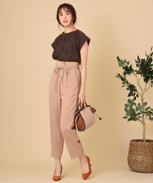 INTERPLANET（インタープラネット）の「リネンライクサップラップ風パンツ（その他パンツ・レディース・ライトグレー/ベージュ/ダークブラウン・FREE）」の10枚目の写真