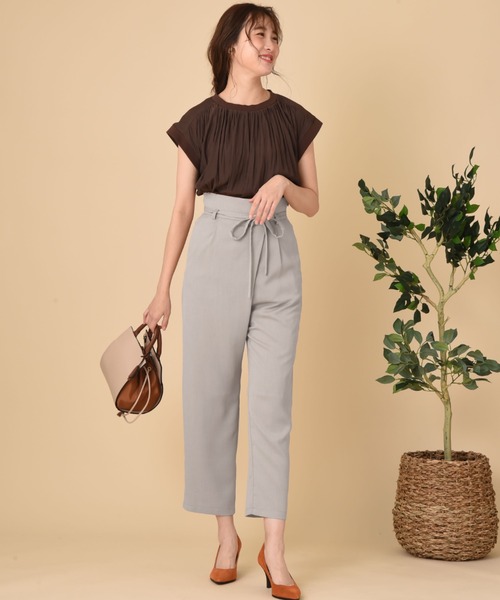 INTERPLANET（インタープラネット）の「リネンライクサップラップ風パンツ（その他パンツ・レディース・ライトグレー/ベージュ/ダークブラウン・FREE）」の15枚目の写真