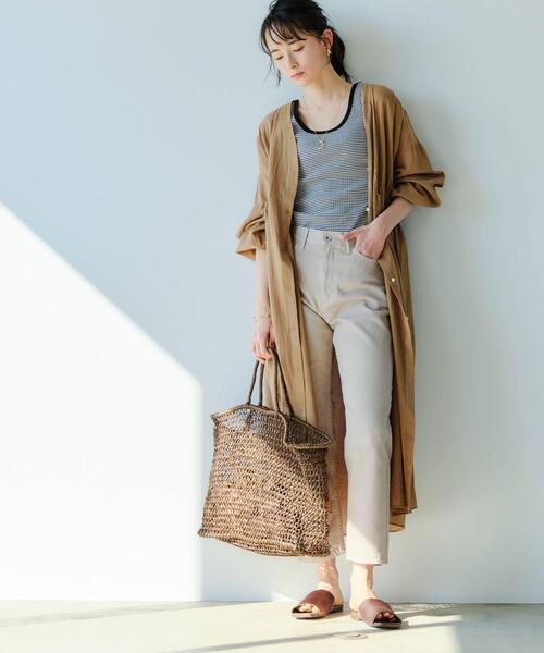 green label relaxing(グリーンレーベルリラクシング)の「CFC コットン ボイル ガウン ワンピース(ワンピース・レディース・ベージュ/イエロー/ブラック・FREE)」の3枚目の写真