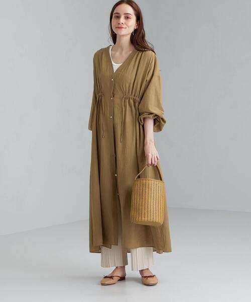 green label relaxing(グリーンレーベルリラクシング)の「CFC コットン ボイル ガウン ワンピース(ワンピース・レディース・ベージュ/イエロー/ブラック・FREE)」の15枚目の写真