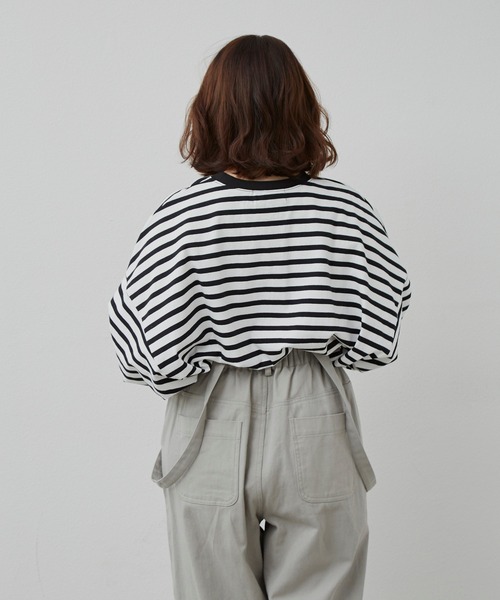 MERLOT（メルロー）の「たっぷり袖ロンT（Tシャツ/カットソー・レディース・ナチュラル/レッド/ブラック/ホワイト×ブラック/モカ・FREE）」の14枚目の写真