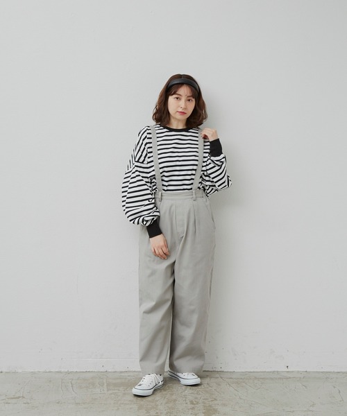 MERLOT（メルロー）の「たっぷり袖ロンT（Tシャツ/カットソー・レディース・ナチュラル/レッド/ブラック/ホワイト×ブラック/モカ・FREE）」の15枚目の写真