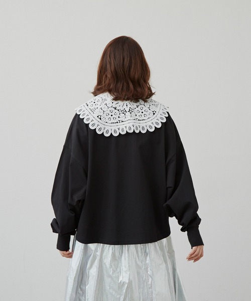 MERLOT（メルロー）の「たっぷり袖ロンT（Tシャツ/カットソー・レディース・ナチュラル/レッド/ブラック/ホワイト×ブラック/モカ・FREE）」の21枚目の写真