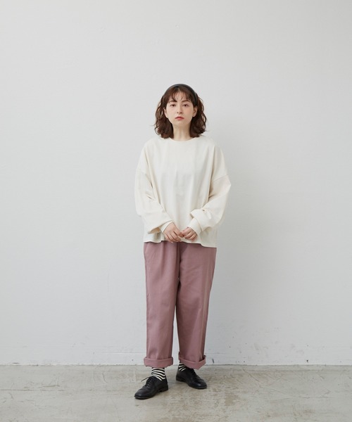 MERLOT（メルロー）の「たっぷり袖ロンT（Tシャツ/カットソー・レディース・ナチュラル/レッド/ブラック/ホワイト×ブラック/モカ・FREE）」の10枚目の写真