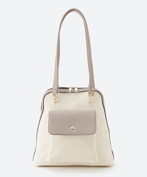 haco!（ハコ）の「カジュアルときれいの良いとこどり！どんなコーデにも似合う リュックにもショルダーにもなる2WAYバッグ（ショルダーバッグ・レディース・ブラック/グレイッシュベージュ・ONE SIZE）」の15枚目の写真