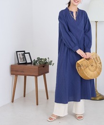 OMNES | ドットジャガード Aラインスキッパーワンピース(ワンピース)