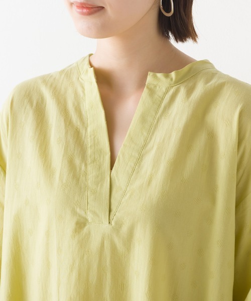 OMNES（オムネス）の「ドットジャガード Aラインスキッパーワンピース（ワンピース・レディース・ホワイト/ネイビー/イエロー・FREE）」の16枚目の写真