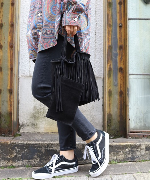 MARLON FIRENZE（マーロンフィレンツェ）の「MARLON FIRENZE/マーロンフィレンツェ SHOPPER MINI A TUTTA FRANGIA　ハンドバック　ショルダーバック フリンジバック（ハンドバッグ・レディース・ブラック/ブラウン/チョコ・FREE）」の9枚目の写真