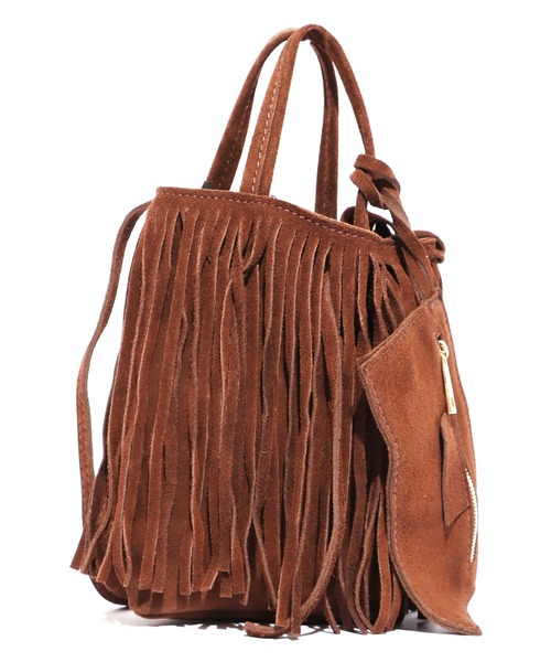 MARLON FIRENZE（マーロンフィレンツェ）の「MARLON FIRENZE/マーロンフィレンツェ SHOPPER MINI A TUTTA FRANGIA　ハンドバック　ショルダーバック フリンジバック（ハンドバッグ・レディース・ブラック/ブラウン/チョコ・FREE）」の12枚目の写真