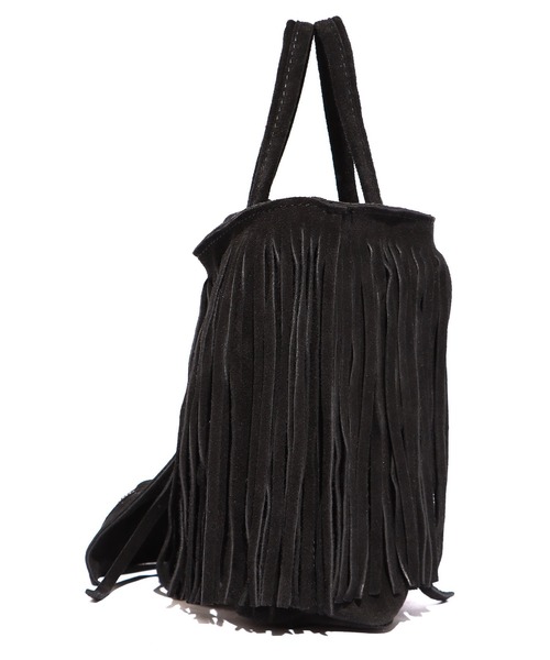 MARLON FIRENZE（マーロンフィレンツェ）の「MARLON FIRENZE/マーロンフィレンツェ SHOPPER MINI A TUTTA FRANGIA　ハンドバック　ショルダーバック フリンジバック（ハンドバッグ・レディース・ブラック/ブラウン/チョコ・FREE）」の4枚目の写真